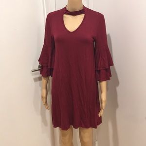 🎁 3/25 mini choker dress, bell tiered sleeves